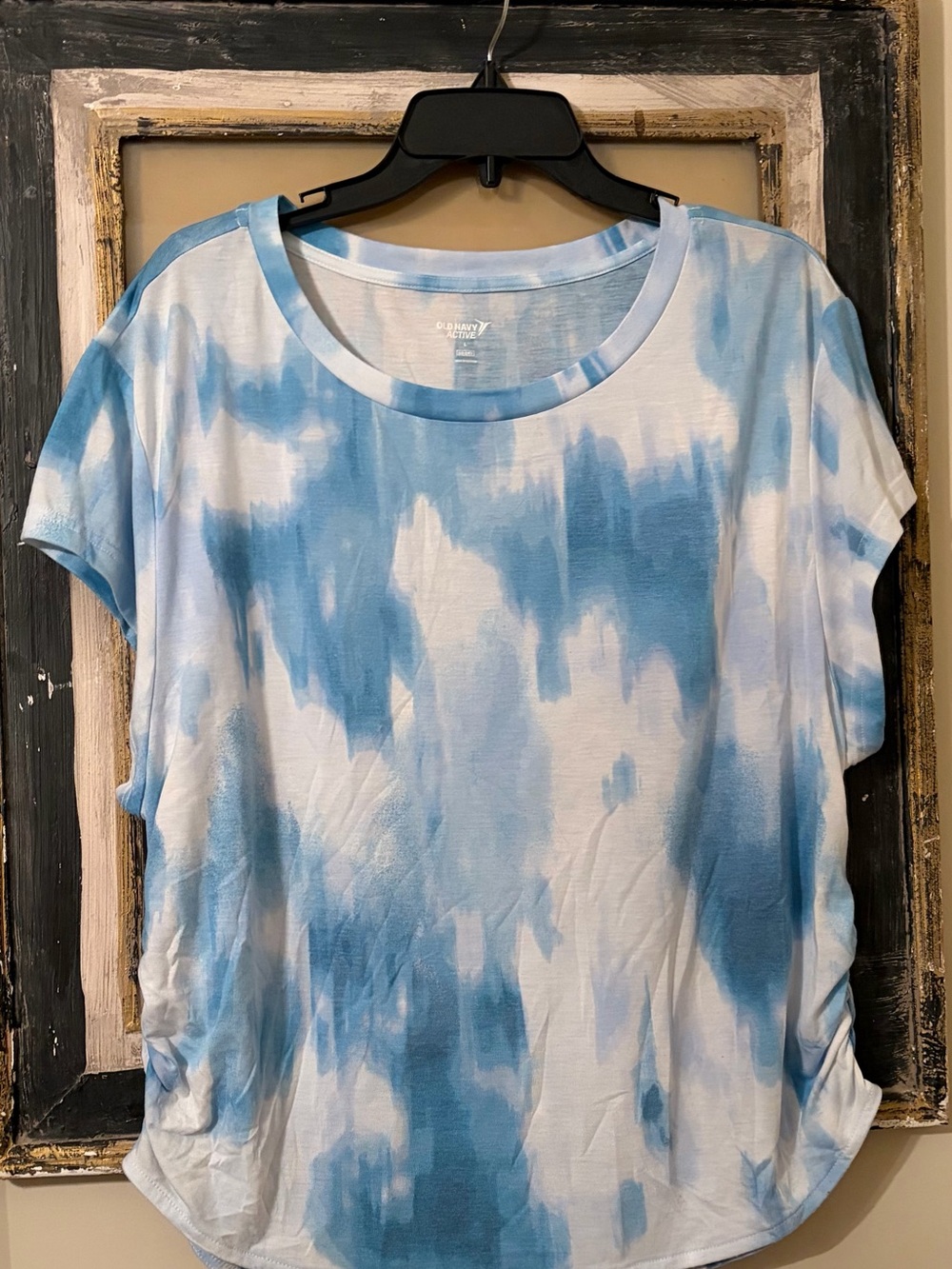 Old Navy Blue & White Tie-Dye Crewneck Short Sleeve Tee